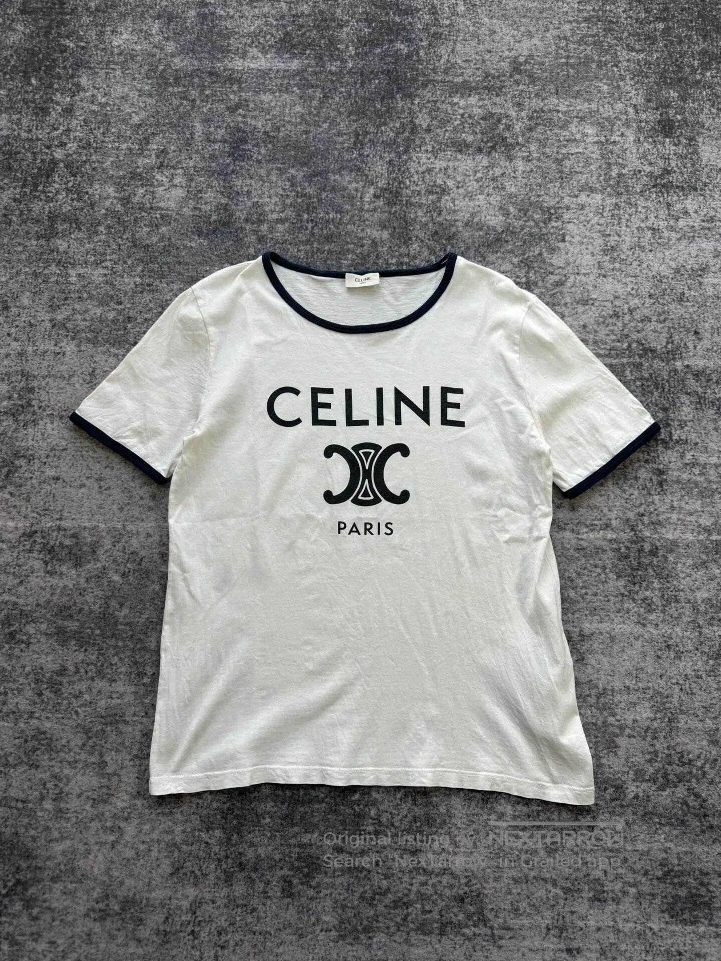 Celine CELINE White Arch Short Sleeve T-Shirt| Size M / US 6-8 / IT 42-44 - 1 Thumbnail