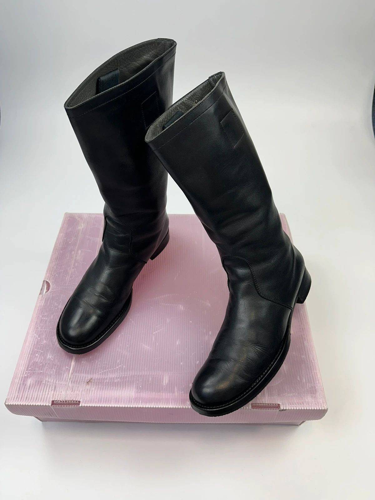 Miu Miu Miu Miu SS2001 Black Leather High Boots Size US 8 / EU 41 - 8 Thumbnail
