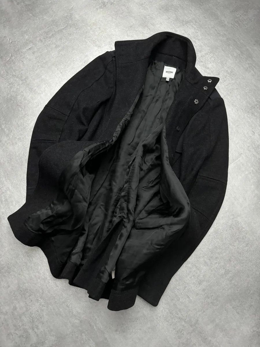 Moschino 2000s Moschino Imperial Black Utilitarian Wool Trench Coat Size US M / EU 48-50 / 2 - 3 Thumbnail