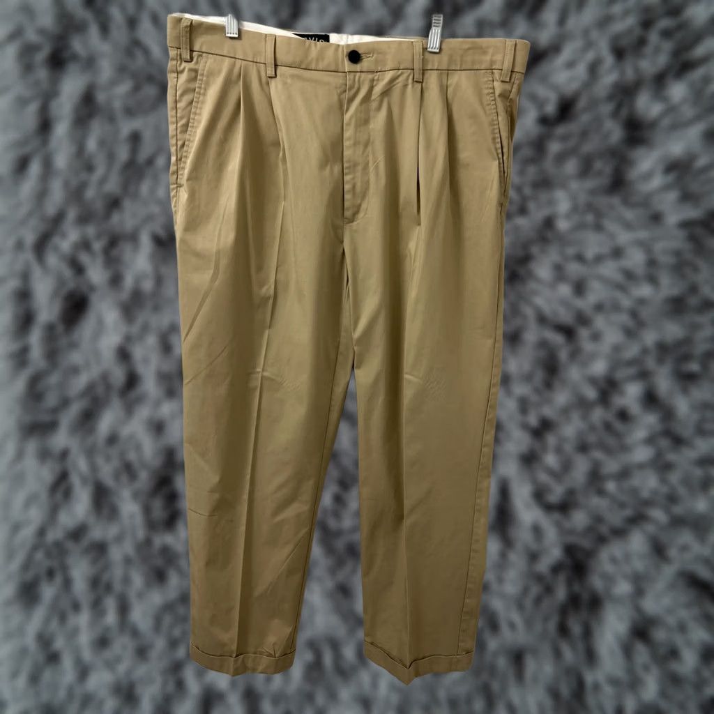 Orvis VINTAGE Orvis Pants Mens 40x29 Tan Chino Pleated Cuffed Straight Leg YKK Regular 90s Womens? Size US 40 / EU 56 - 1 Thumbnail