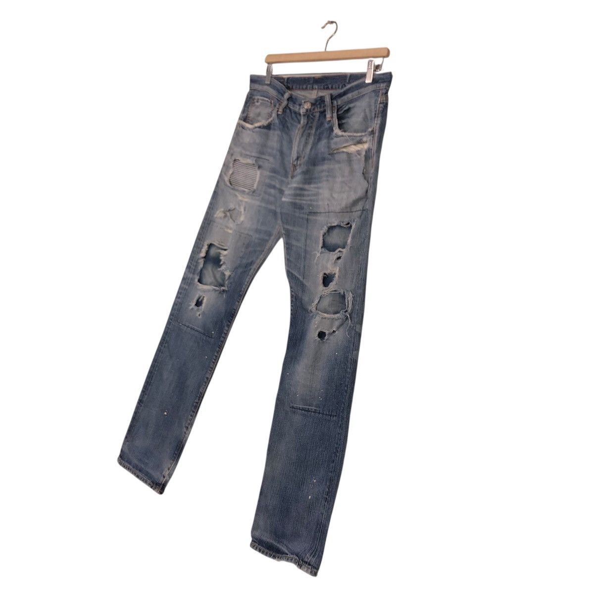 Japanese Brand 📌Rebel Vintage Denim Jeans Distressed Style Edwin Japan Size US 32 / EU 48 - 3 Thumbnail