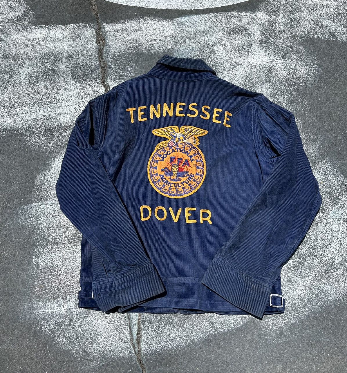 image of Made In USA x Vintage 70's Tennessee Ffa Corduroy Chain Stitched Jacket in Blue, Men's (Size Small)