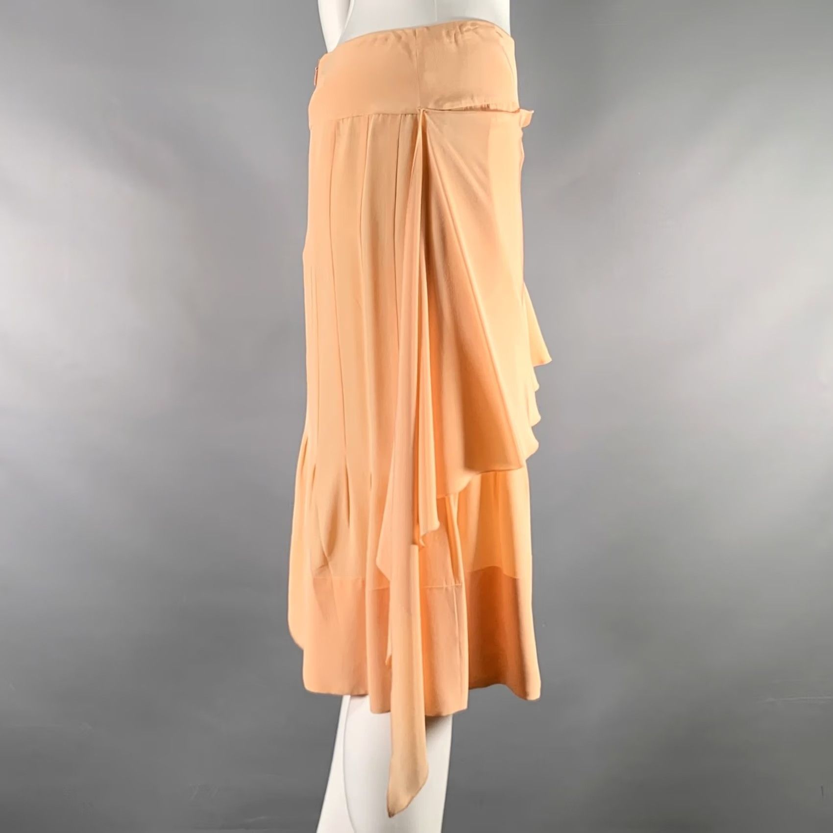 Chanel CHANEL Skirt Orange Sorbet Silk Layered 4 Size 27" / US 4 / IT 40 - 2 Thumbnail