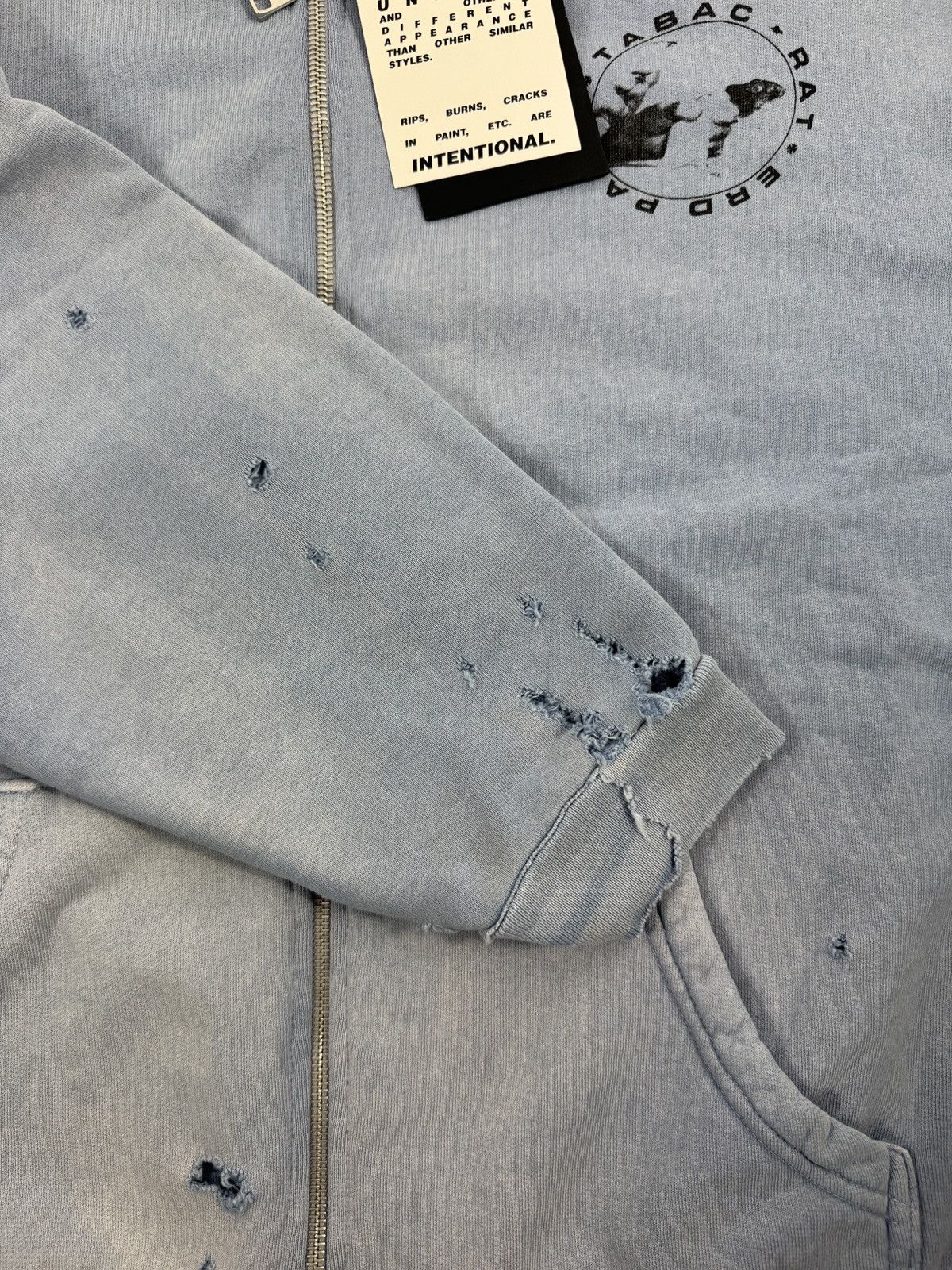 Enfants Riches Deprimes TABAC RAT DISTRESSED ZIP HOODIE Size US XL / EU 56 / 4 - 6 Thumbnail