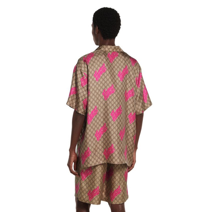 Gucci o1la5ras0426 Printed Silk Twill Bowling Shirt in Multicolor Size US M / EU 48-50 / 2 - 4 Thumbnail