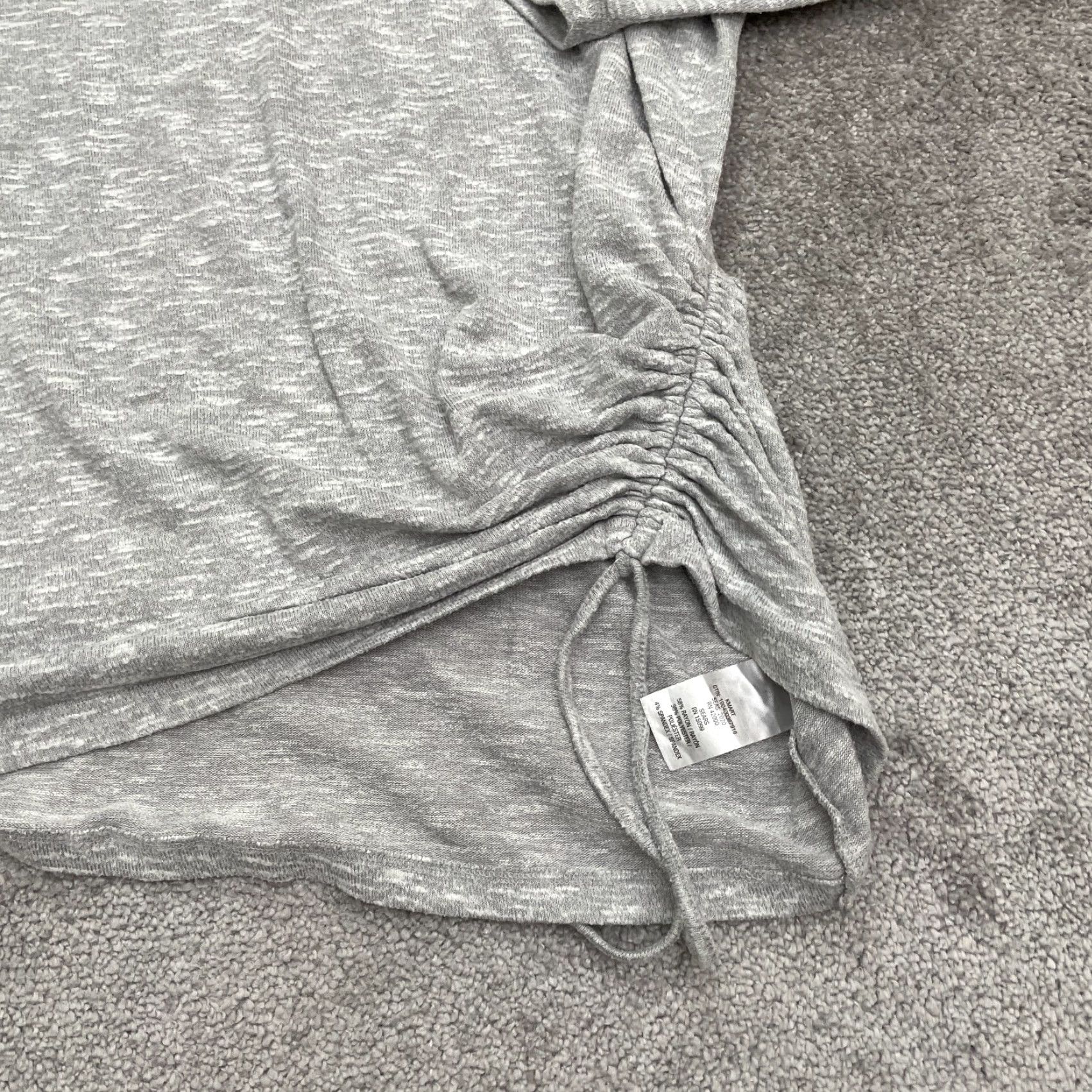 Basic Editions Basic Edition T-Shirt Casual Womens 3XL Gray 3/4 Sleeve Crew Neck Knit Polyester Rayon All Seasons Lightweight Stretch Solid Modern Classic Clothing Size XXL / US 16-18 / IT 52-54 - 3 Thumbnail