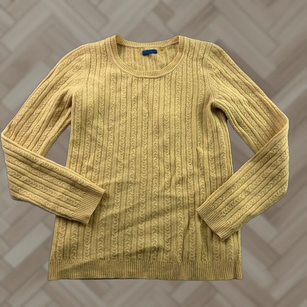 Vintage Martin + Osa Sweater Women's Cable-Knit Cashmere Lambswool Yellow M Pullover Knit Top Damens? Size M / US 6-8 / IT 42-44 - 1 Thumbnail