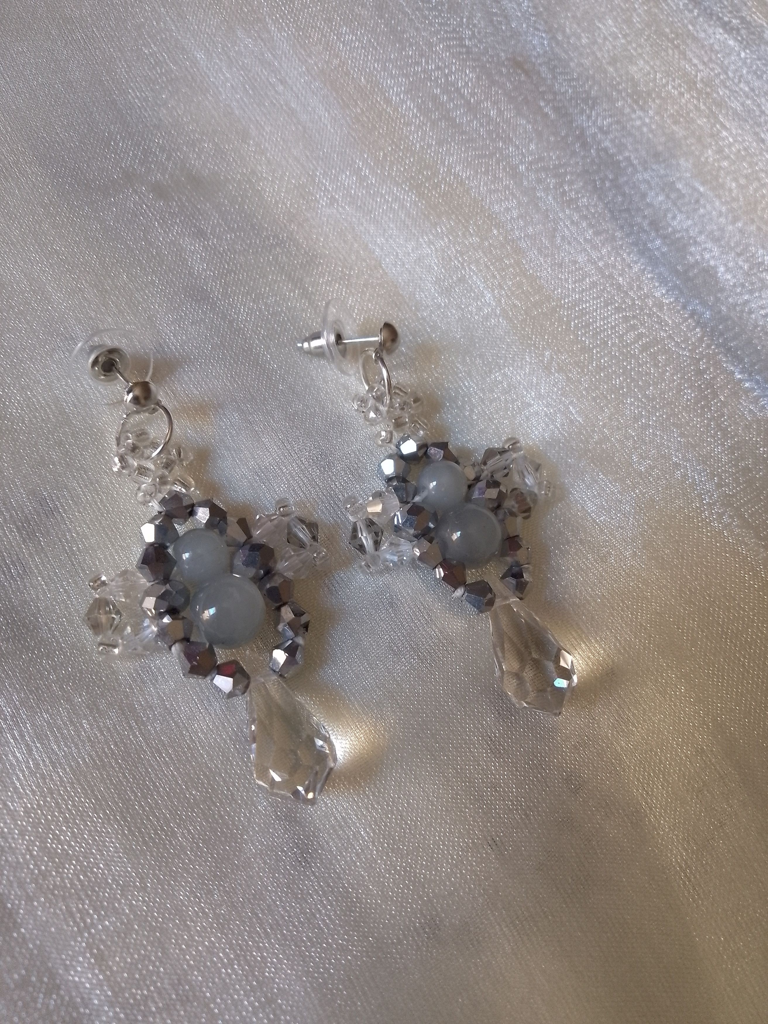 Handmade Earrings Elegant Teardrop Swarovski Crystal Size ONE SIZE - 3 Thumbnail