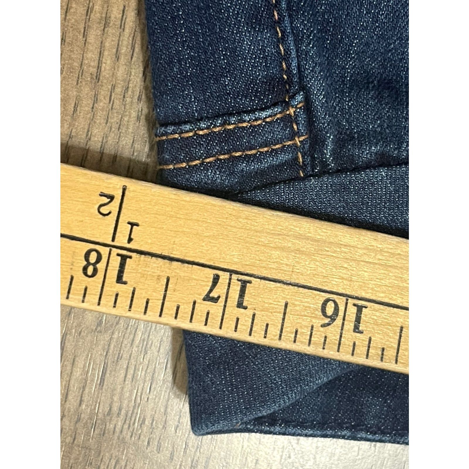Vintage Seven7 Jeans Women's 16 Blue Denim Tummy Less High Rise Skinny Jeans Regular Inseam 29 in Dark Wash Womens Size 38" / US 16 / IT 52 - 3 Thumbnail