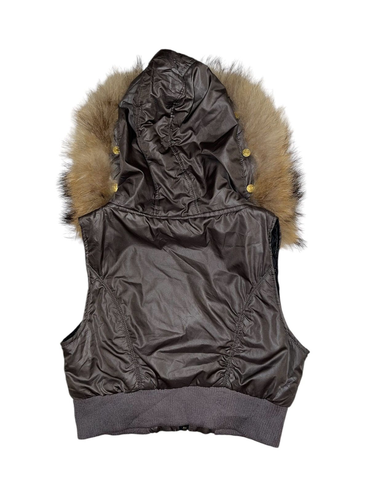 Japanese Brand RARE D.I.A. fur cropped puffer vest 🧷🖤 Size ONE SIZE - 5 Thumbnail