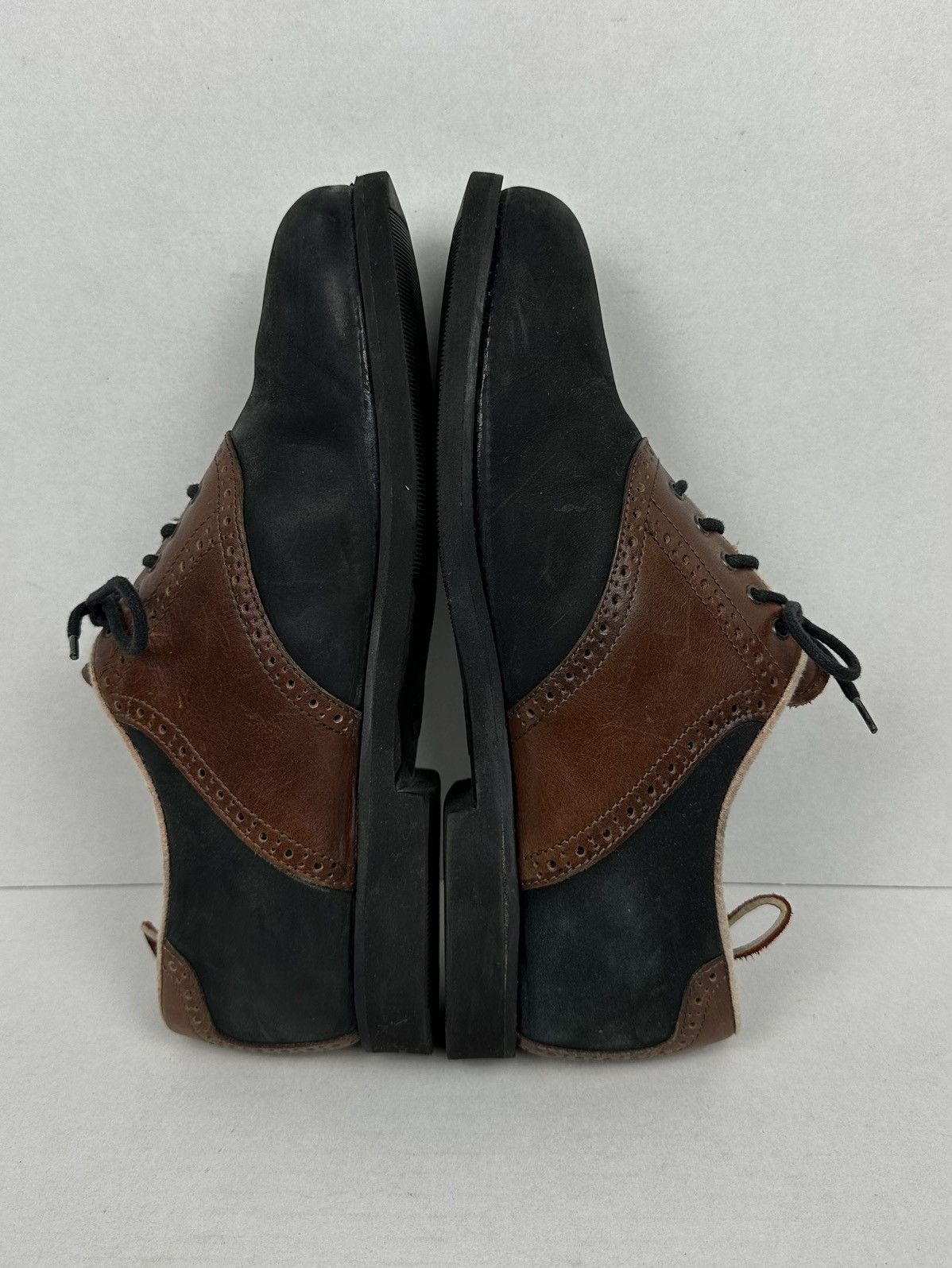Florsheim × Vibram FLORSHEIM Two Tone Black Brown Saddle Shoes Oxford Size US 9.5 / EU 42-43 - 7 Thumbnail