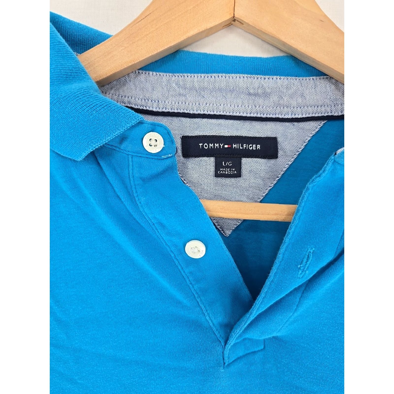 Tommy Hilfiger VINTAGE Tommy Hilfiger Polo Shirt Mens L Cotton Blue Short Sleeve Classic - Soft Nice Size US L / EU 52-54 / 3 - 4 Thumbnail
