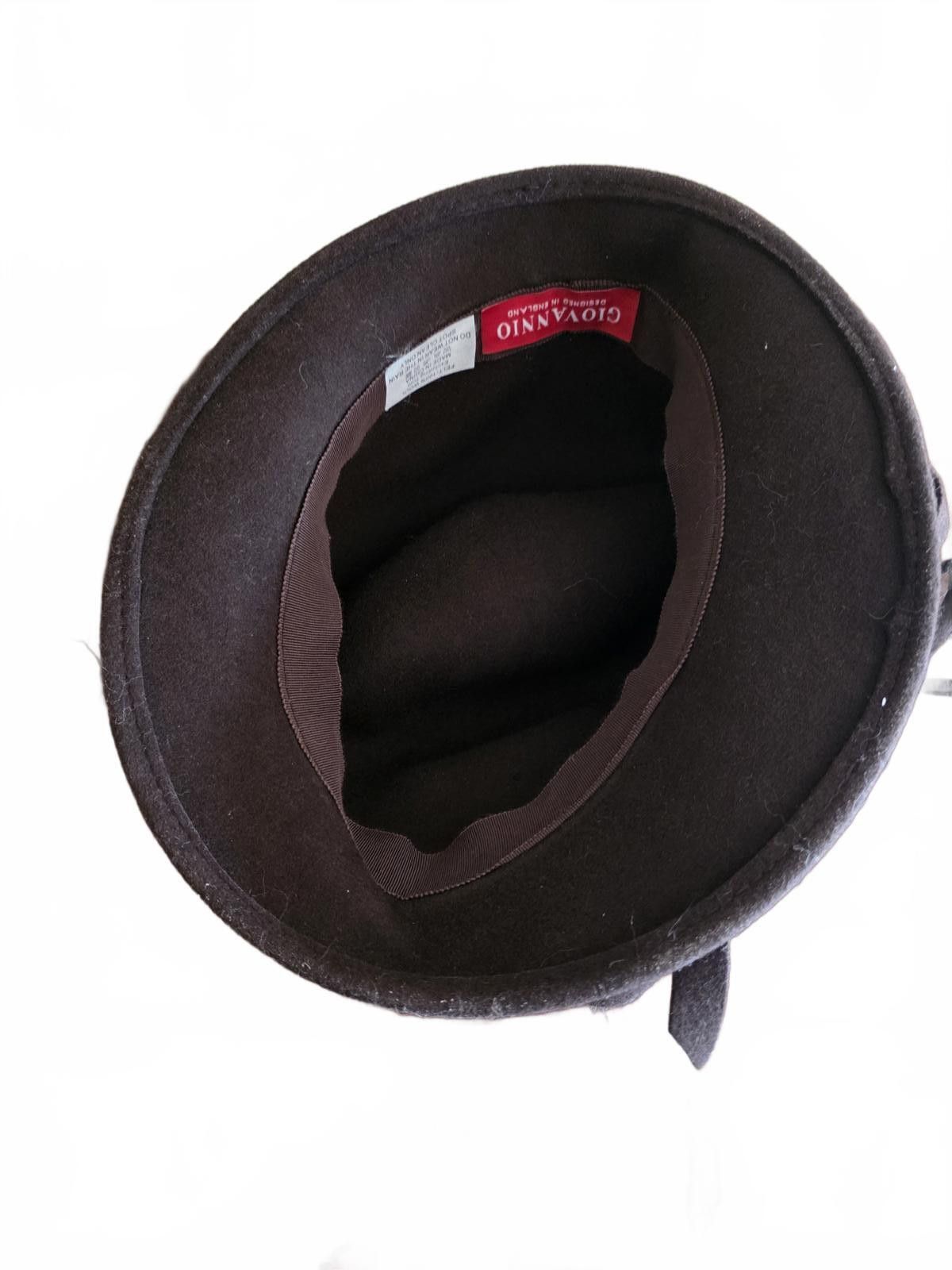 Giovanni Valentino Giovannio Brown Wool Felt Vintage Cloche Hat with Flower Size ONE SIZE - 6 Thumbnail