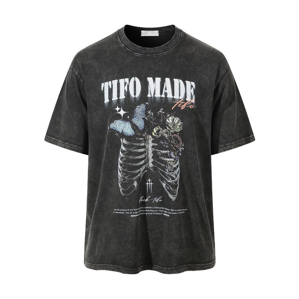 Japanese Brand × Vintage Dark skull skeleton washed distressed T-shirt for men Size US M / EU 48-50 / 2 - 1 Thumbnail