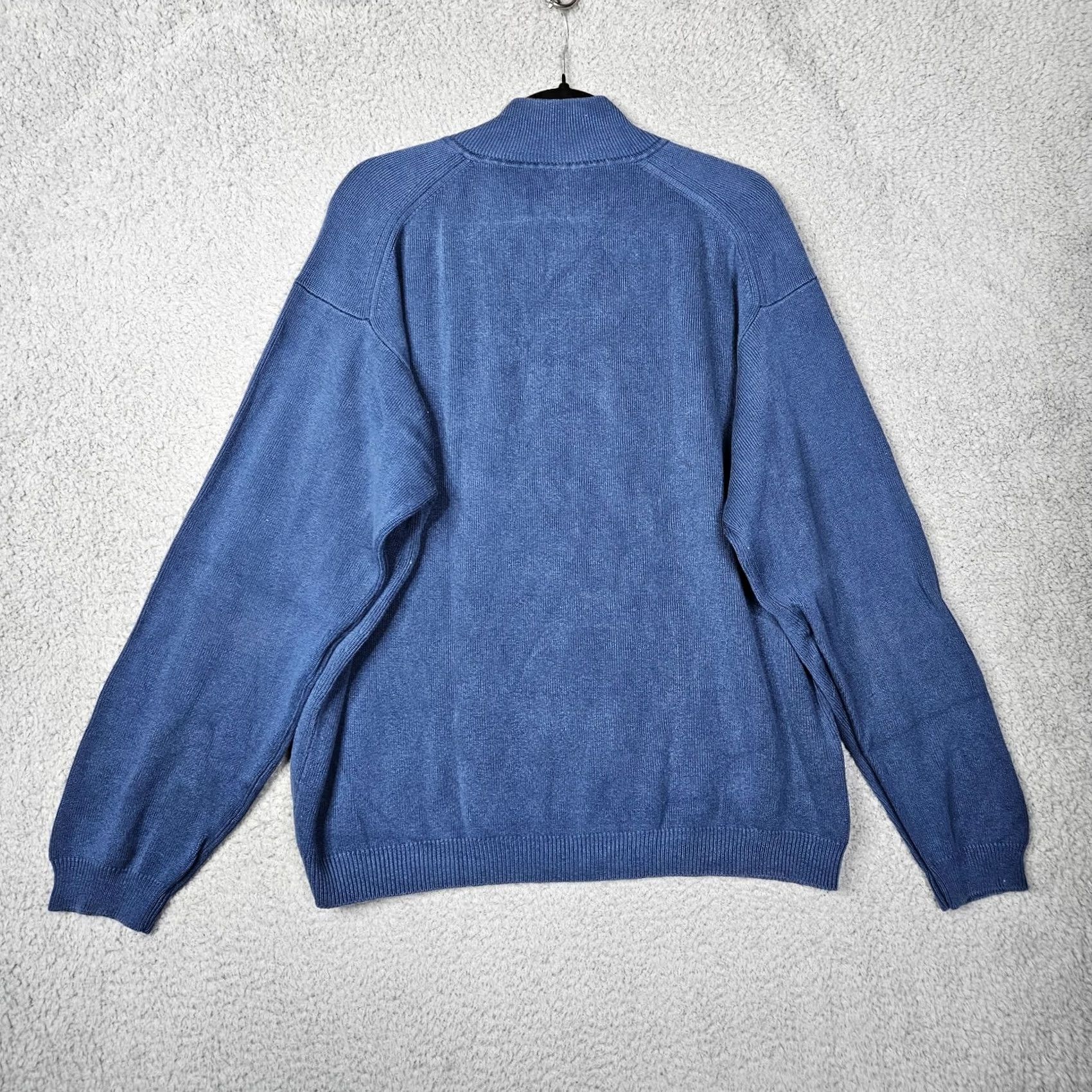 Tommy Bahama Tommy Bahama Men’s Blue Silk Cotton 1/4 Zipper Sweater XL Size Knit Pullover Size US XL / EU 56 / 4 - 5 Thumbnail