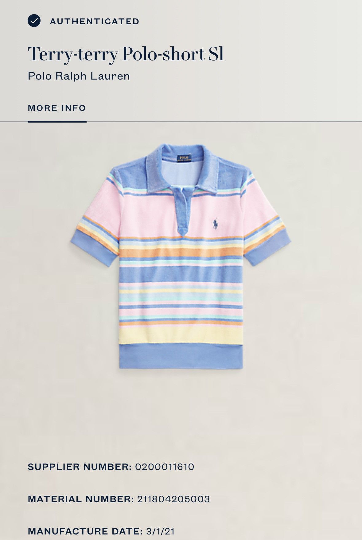 Polo Ralph Lauren Polo Ralph Lauren Multicolored Terry Polo Shirt Size M / US 6-8 / IT 42-44 - 7 Thumbnail