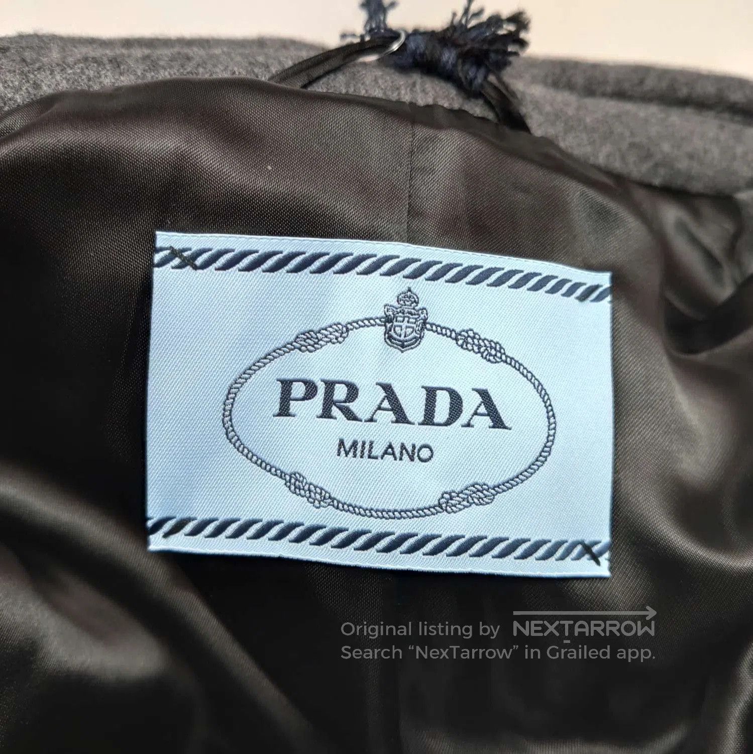 Prada Prada Long Sleeve Belted Coat in Gray . Size US L / EU 52-54 / 3 - 5 Thumbnail