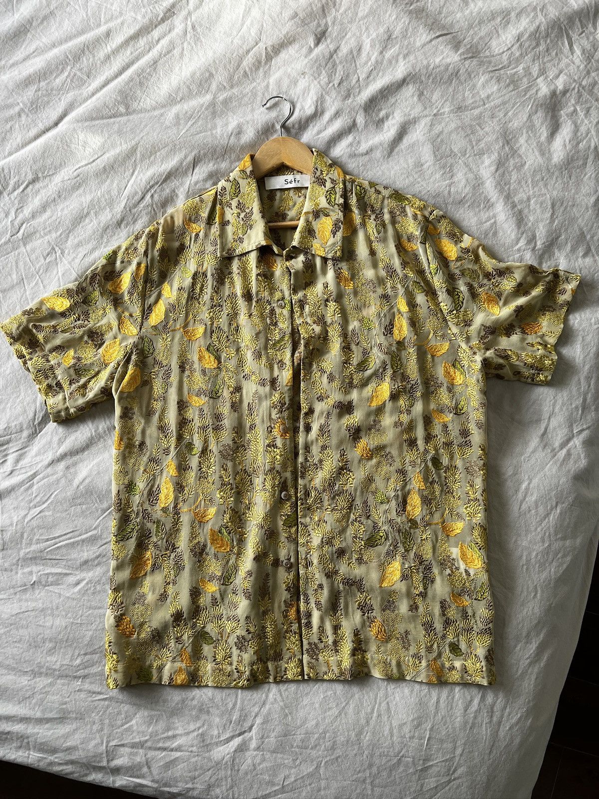 Sefr Green Embroidered Shirt Size US M / EU 48-50 / 2 - 1 Thumbnail