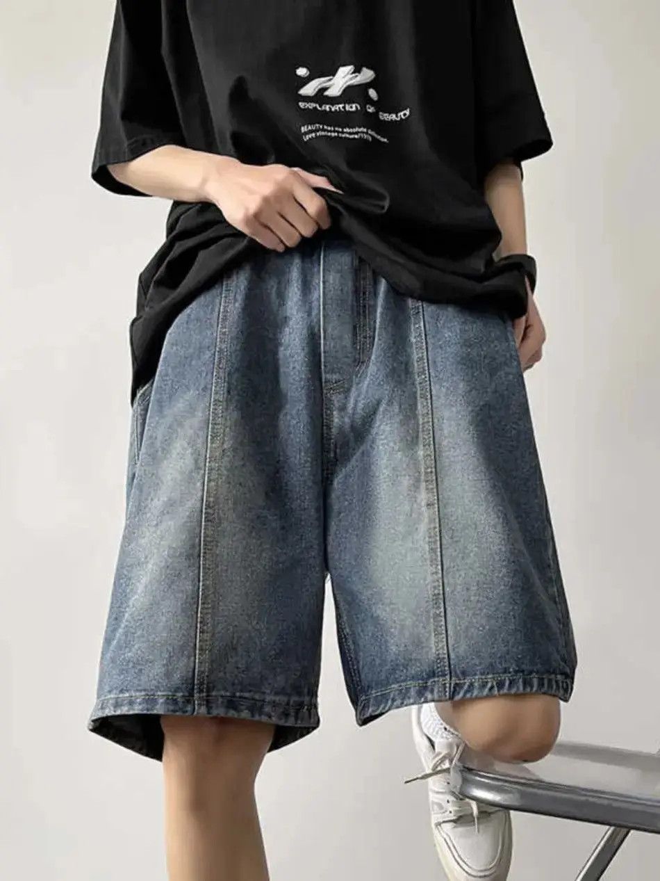 Japanese Brand Retro straight leg patchwork denim shorts Size US 32 / EU 48 - 5 Thumbnail