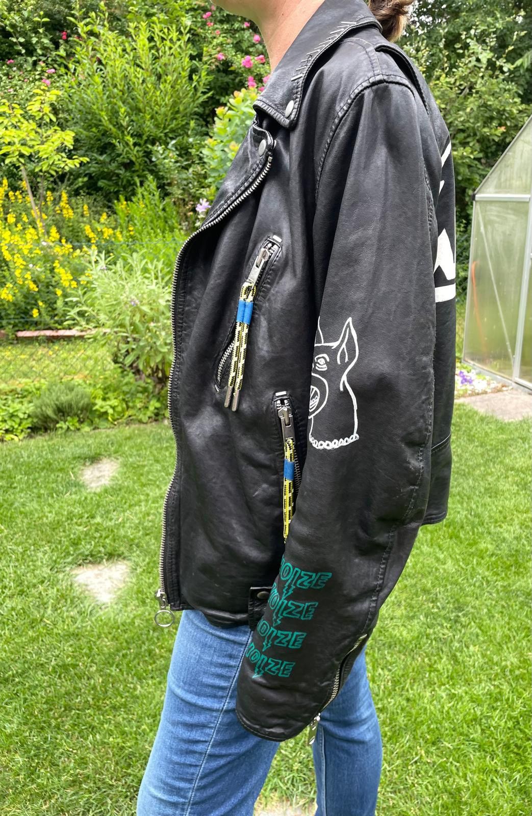 Diesel 🎸 Rockstar Diesel Leather Jacket - Rare Graphic Edition Size US M / EU 48-50 / 2 - 7 Thumbnail