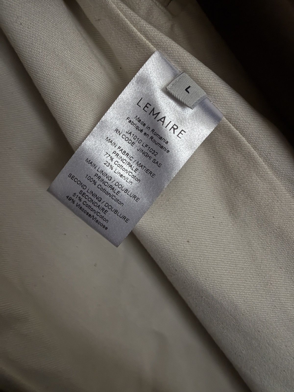 Lemaire Lemaire Cotton/Linen Two-Button Blazer - Brown - Size L Size 50R - 4 Thumbnail