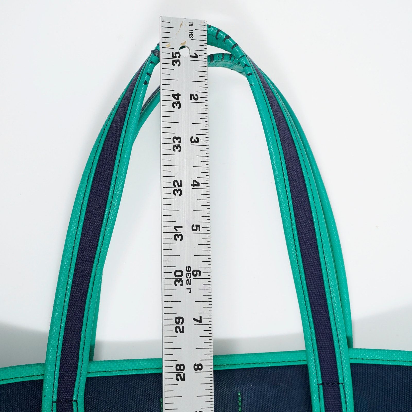 Porter Porter Girl Boyfriend Tote Canvas Navy Green Trim Japan Size ONE SIZE - 15 Thumbnail