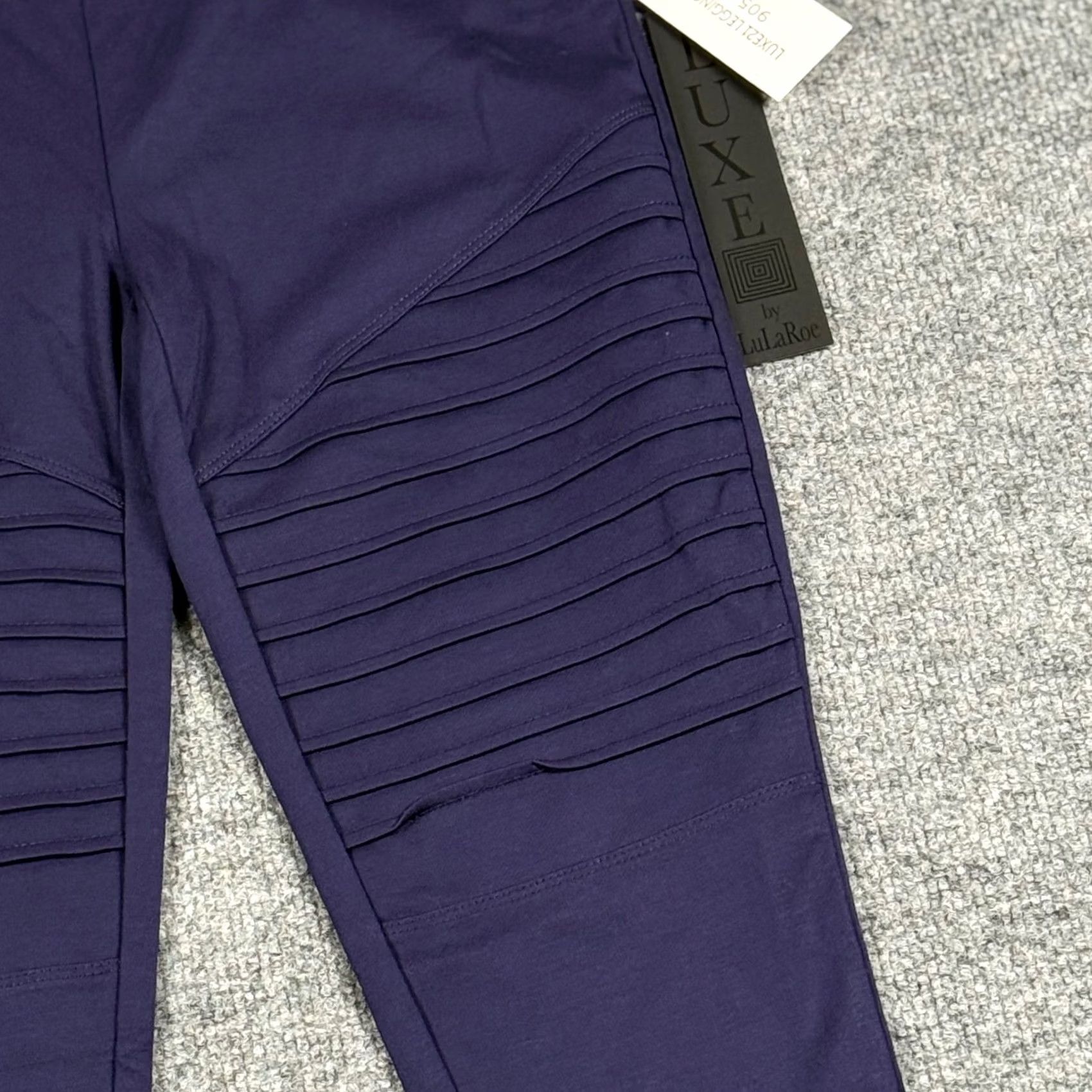 Vintage LuLaRoe Luxe Moto Leggings Navy Blue Ankle Women S High Rise Mid Ribbed Jersey Yoga Gym Activewear Size 28" / US 6 / IT 42 - 2 Thumbnail