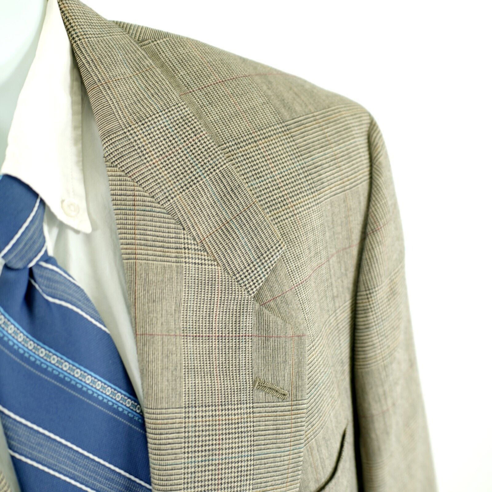 Austin Reed DAMAGED Austin Reed Wool Tan Glen Plaid 2 Button Blazer 42R Size 42R - 2 Thumbnail