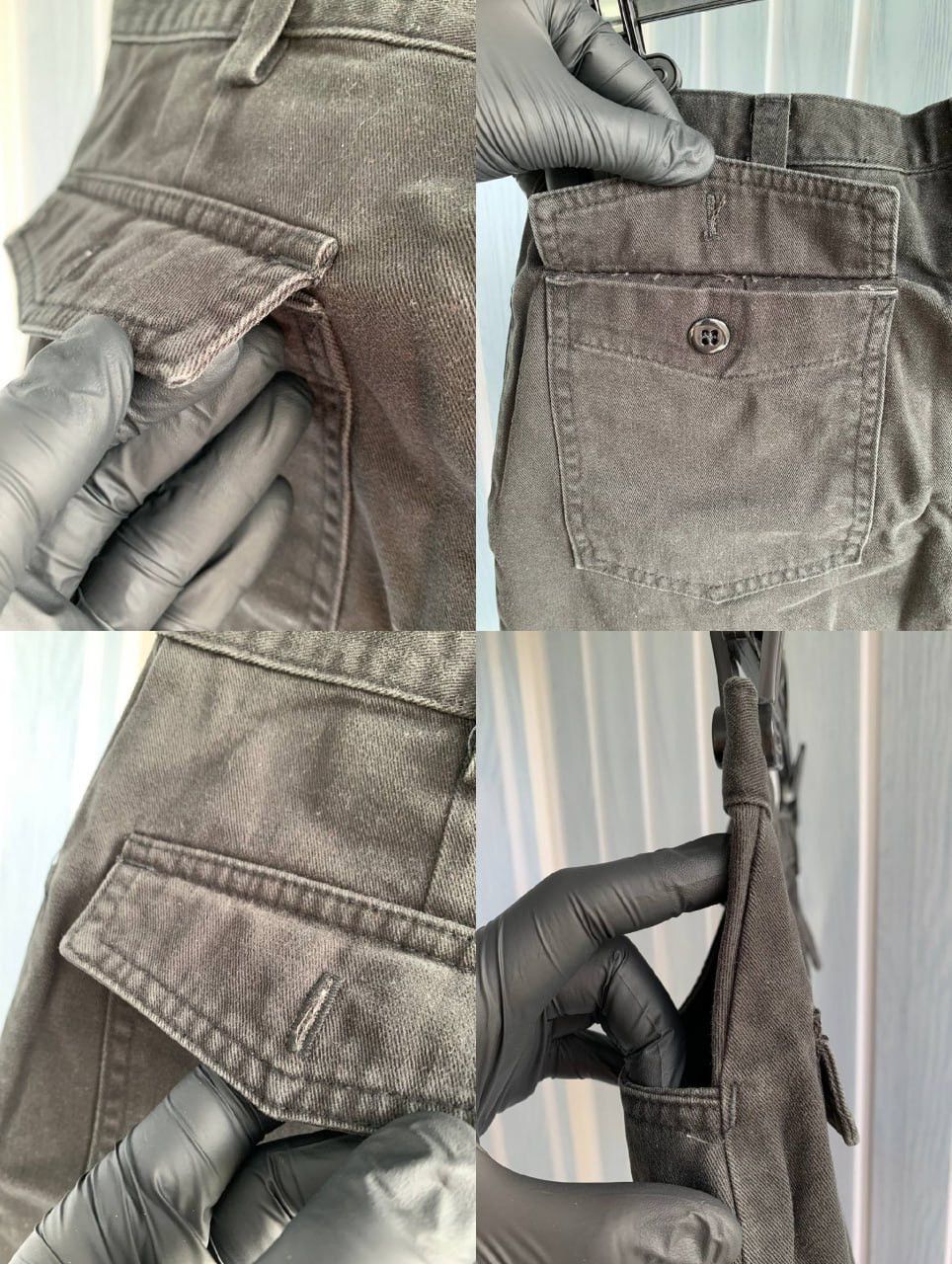 Stussy × Vintage Vintage Stussy Women Black Cotton Pockets Faded Midi Skirt Size 29" - 23 Thumbnail