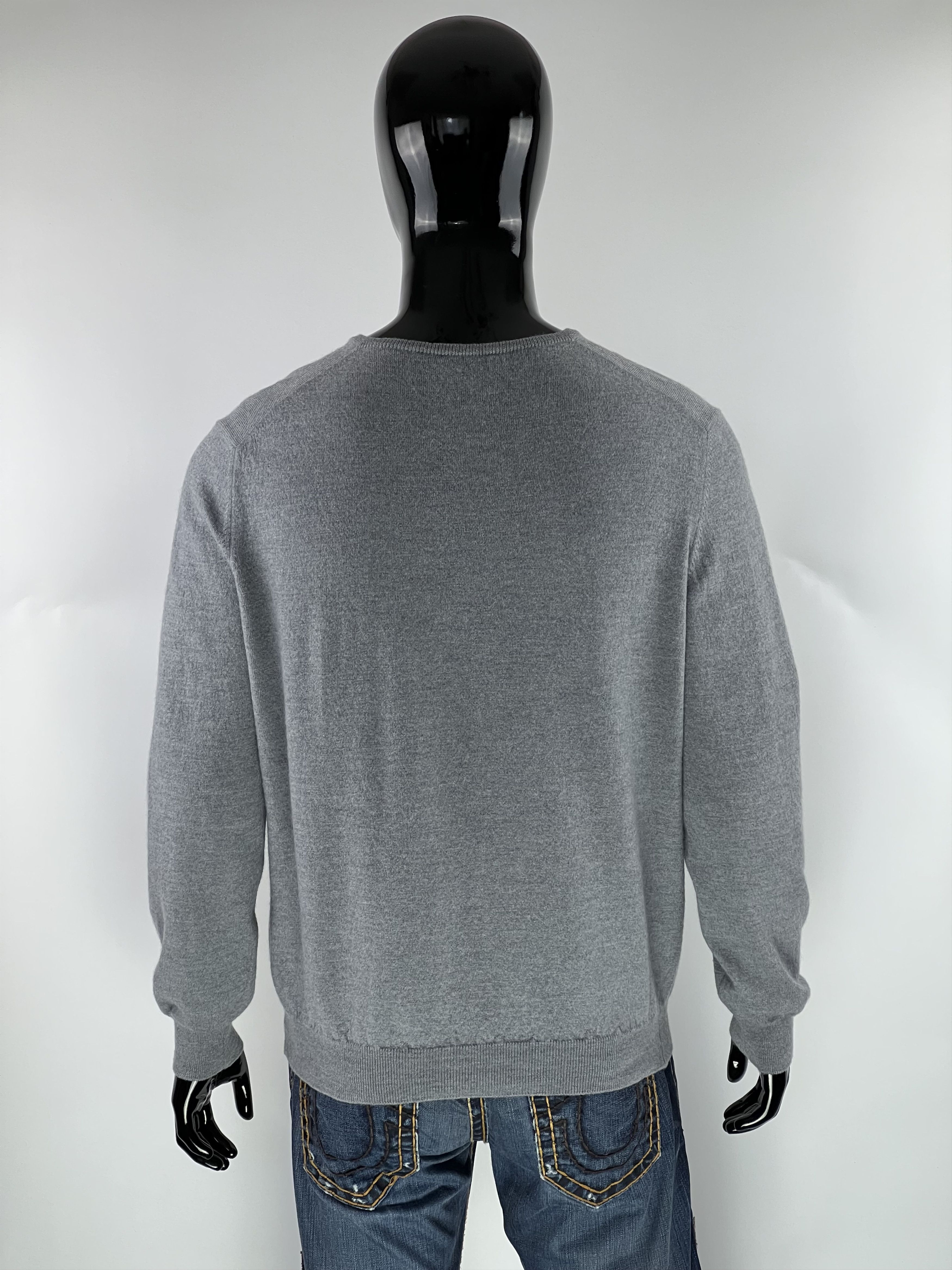 Gran Sasso Gran Sasso Men's Gray 100% Wool V-Neck Sweater Size XL Size US XL / EU 56 / 4 - 2 Thumbnail
