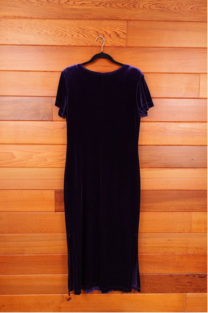 Vintage 90’s Purple Velvet Body Con Long Maxi Dress Size M / US 6-8 / IT 42-44 - 8 Thumbnail
