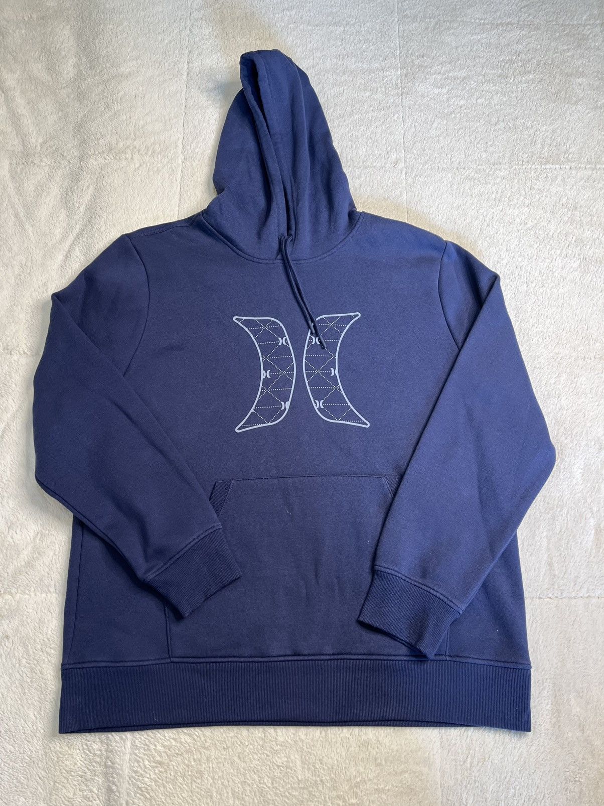 Hurley Hurley Hoodie Pullover Sweatshirt Blue Beige Vintage Vtg Size US XL / EU 56 / 4 - 2 Thumbnail