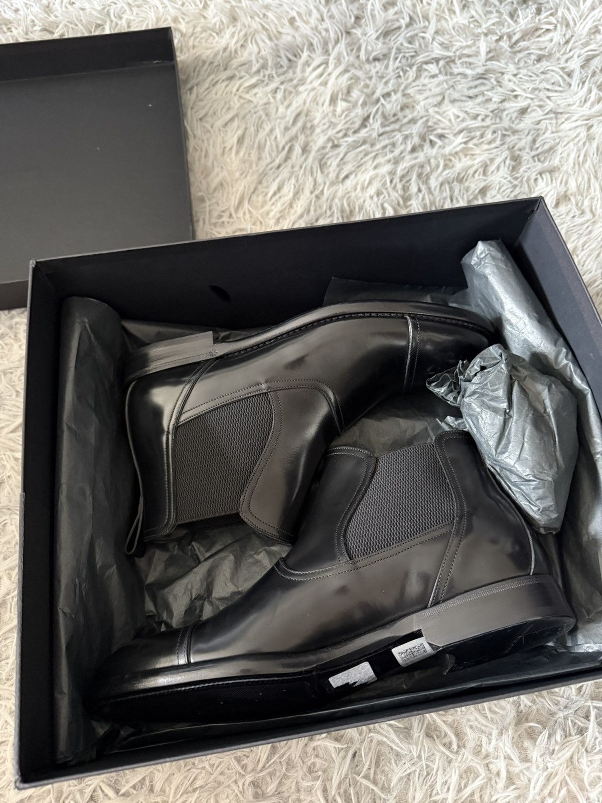 Dolce Gabbana Leather Chelsea Shoes in Black, Men's (Size 8)