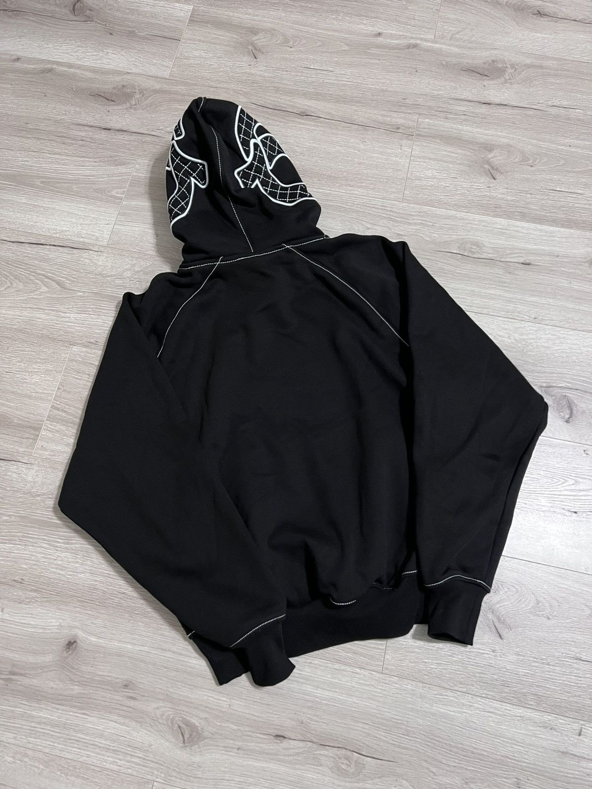 True Religion 6pm Black Skate Track Heavyweight Hoodie