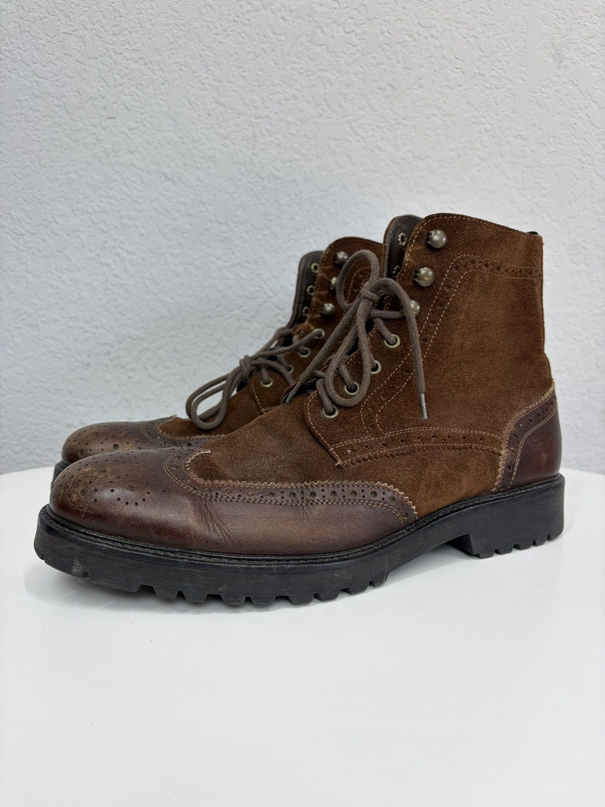If Six Was Nine Vintage Y2K Guidi CCP Style Distressed Leather Biker Boots Size US 10 / EU 43 - 4 Thumbnail