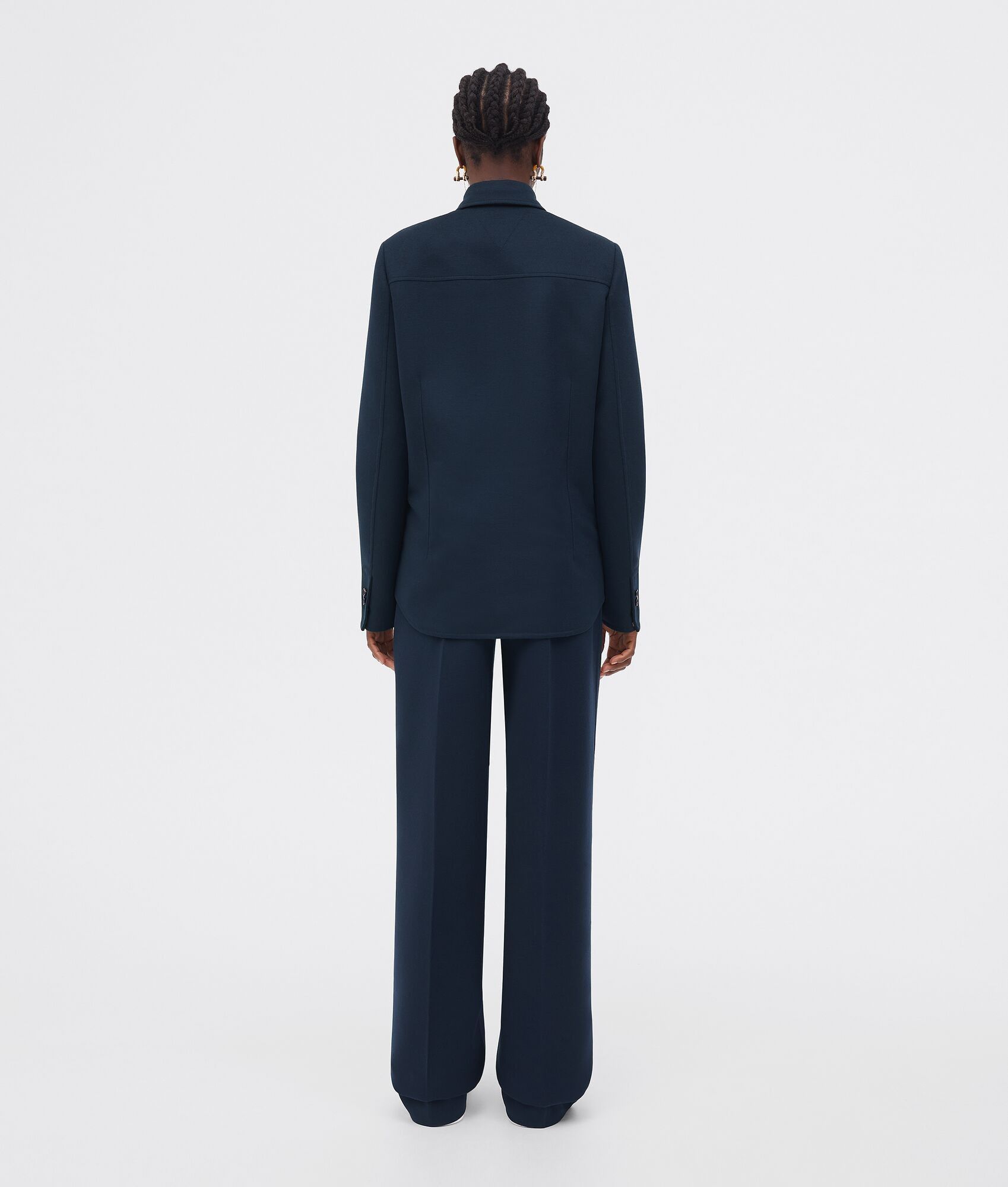 Bottega Veneta o1bcso1str0225 Wool Flannel Jacket in Blue Size M / US 6-8 / IT 42-44 - 3 Thumbnail