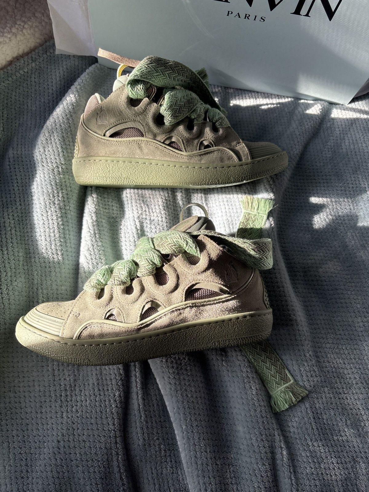 Lanvin Lanvin Women’s Curb Sneaker Vert de Gris Size US 7.5 / IT 37.5 - 2 Thumbnail