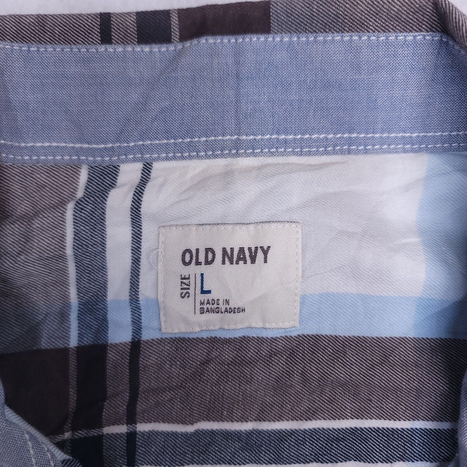 Old Navy Old Navy Madras Flannel Shirt Mens Size Large L Brown Blue Size US L / EU 52-54 / 3 - 3 Thumbnail