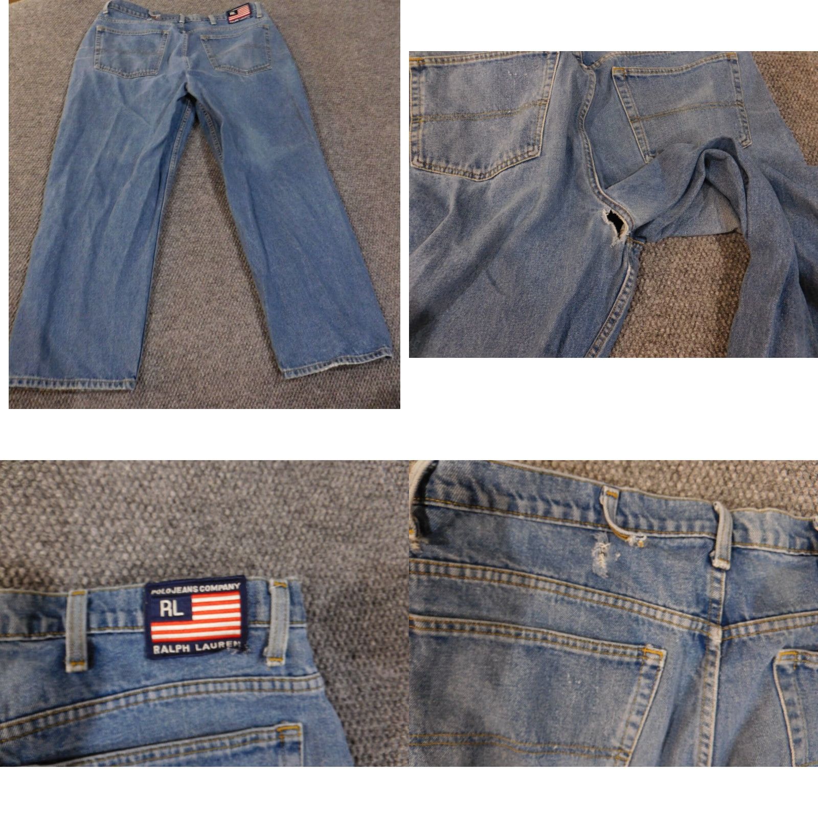 Polo Ralph Lauren Polo Ralph Lauren Jeans Men 40X30 Blue Relaxed Straight Denim 90s Vintage Style Size US L / EU 52-54 / 3 - 8 Thumbnail