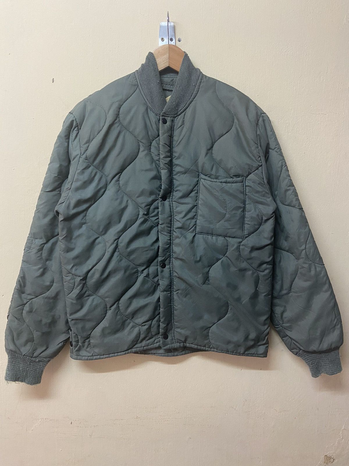 image of Military x US Air Force Vintage Genuie Air Force Usaf Flyers Quilted Jacket in Olive (Size Small)