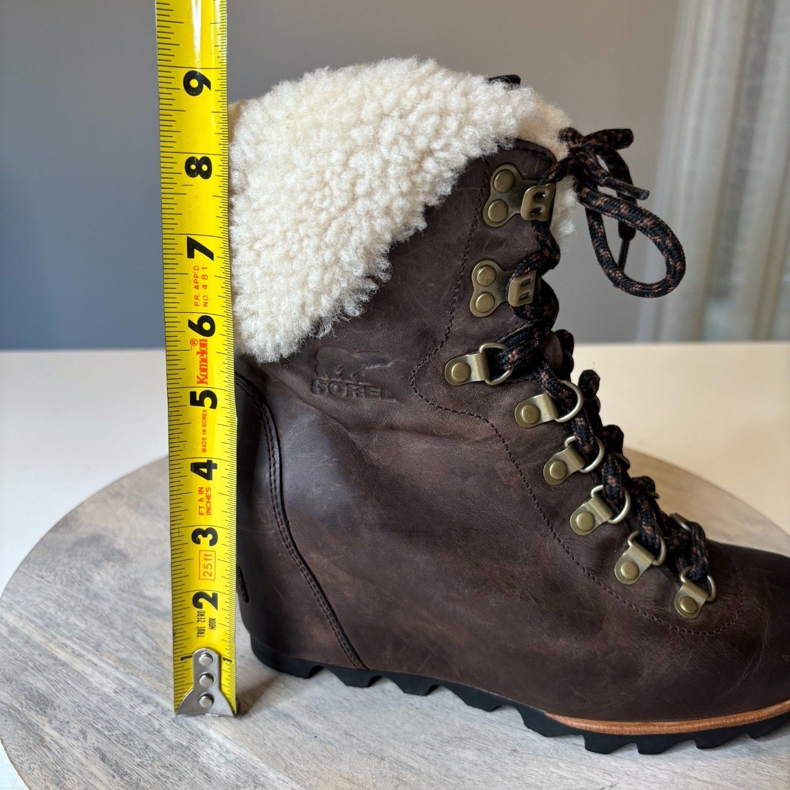SOREL Sorel Conquest Wedge II Shearling Boots Brown Leather Size 8 Size US 8 / IT 38 - 12 Thumbnail
