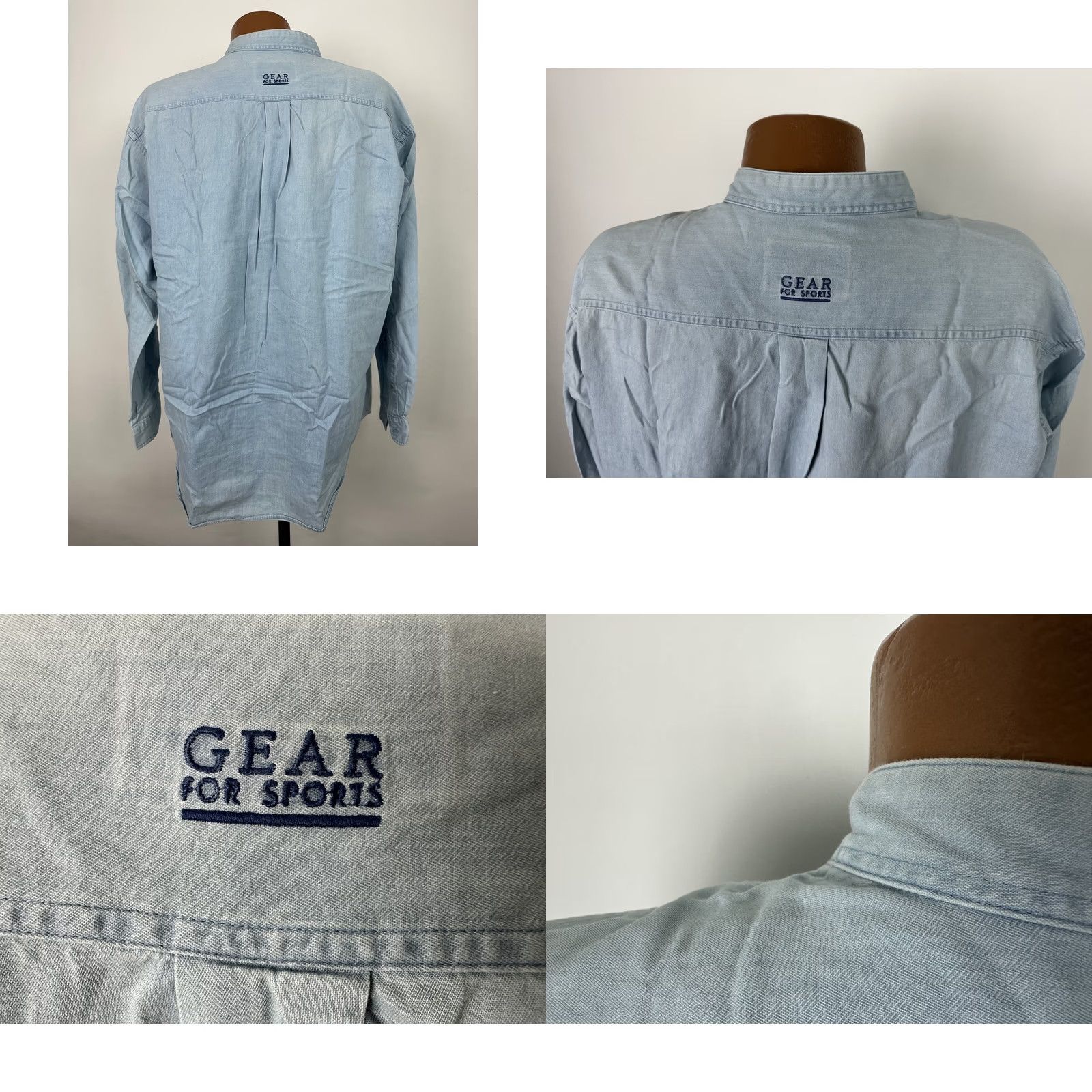 Vintage VINTAGE Florida Gators Shirt Gear for Sports Chambray Band Collar Mens Large Blue 90s College Football Shirt Size US L / EU 52-54 / 3 - 8 Thumbnail