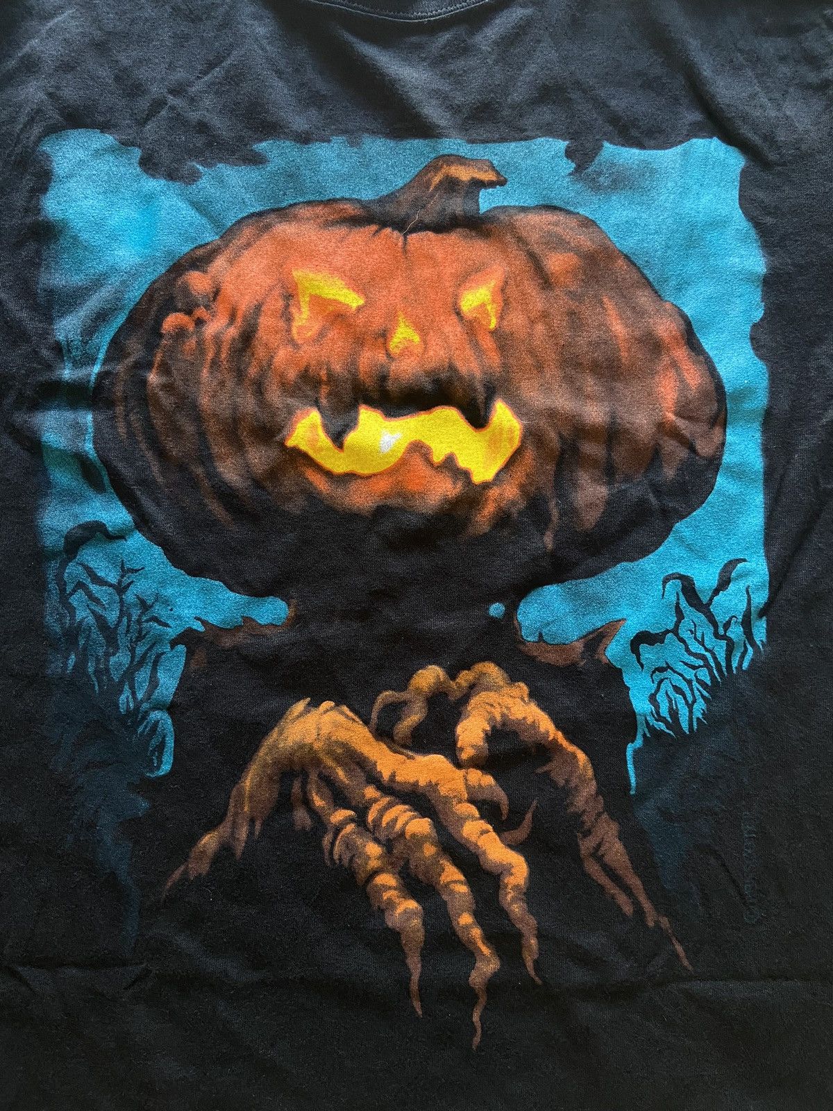Anvil Vintage Wes Benscoter Mens Pumpkin Head Scary Art Tee Size US M / EU 48-50 / 2 - 5 Thumbnail
