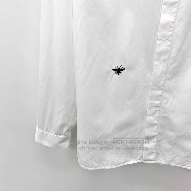 Dior Dior Size 39 White bee embroidery cotton lapel long-sleeved Size US XXS / EU 40 - 4 Thumbnail