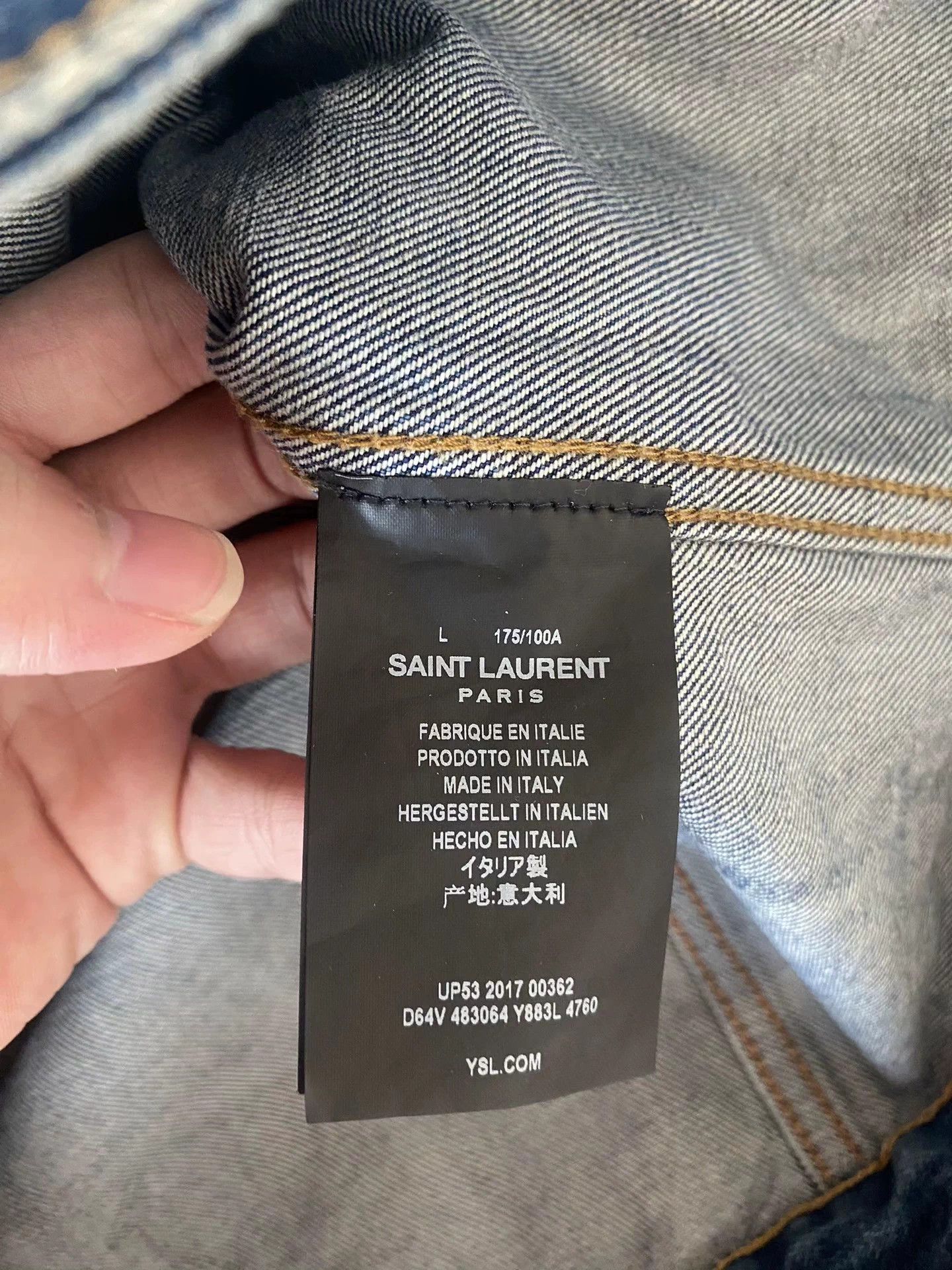 Saint Laurent Paris Saint Laurent slp17FW Bully Dog Embroidered Denim Jacket Size US L / EU 52-54 / 3 - 4 Thumbnail