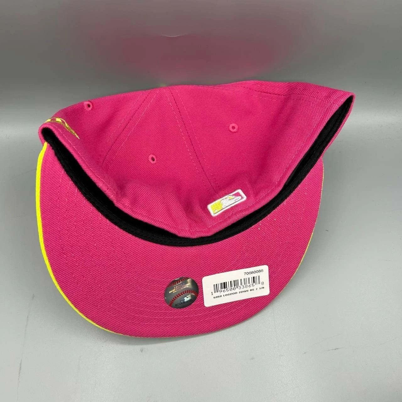 New Era Los Angeles LA Dodgers Hat Men 7 1/8 Pink MLB Fitted Cap New Size ONE SIZE - 4 Thumbnail