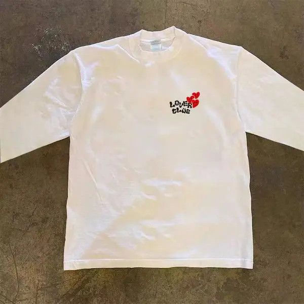 Japanese Brand Heart-shaped print white casual retro long-sleeved t-shirt Size US L / EU 52-54 / 3 - 2 Thumbnail
