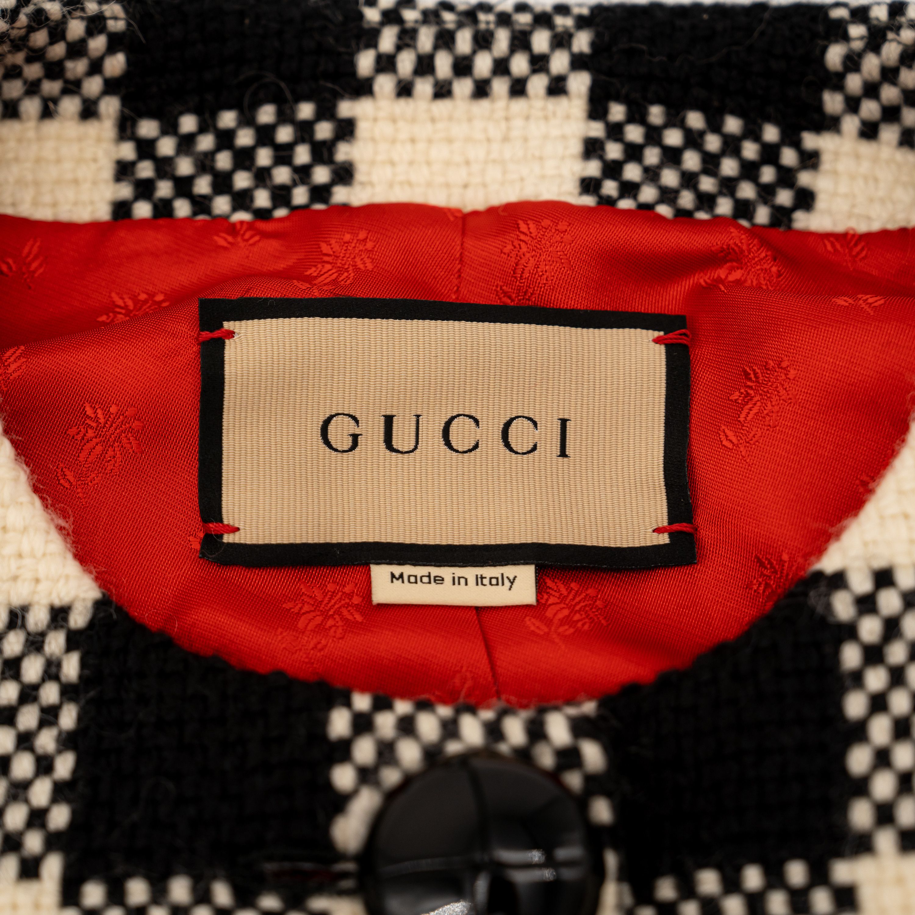 Gucci 46 XL - Gucci Gingham Wool Jacket Check Black White Size L / US 10 / IT 46 - 8 Thumbnail