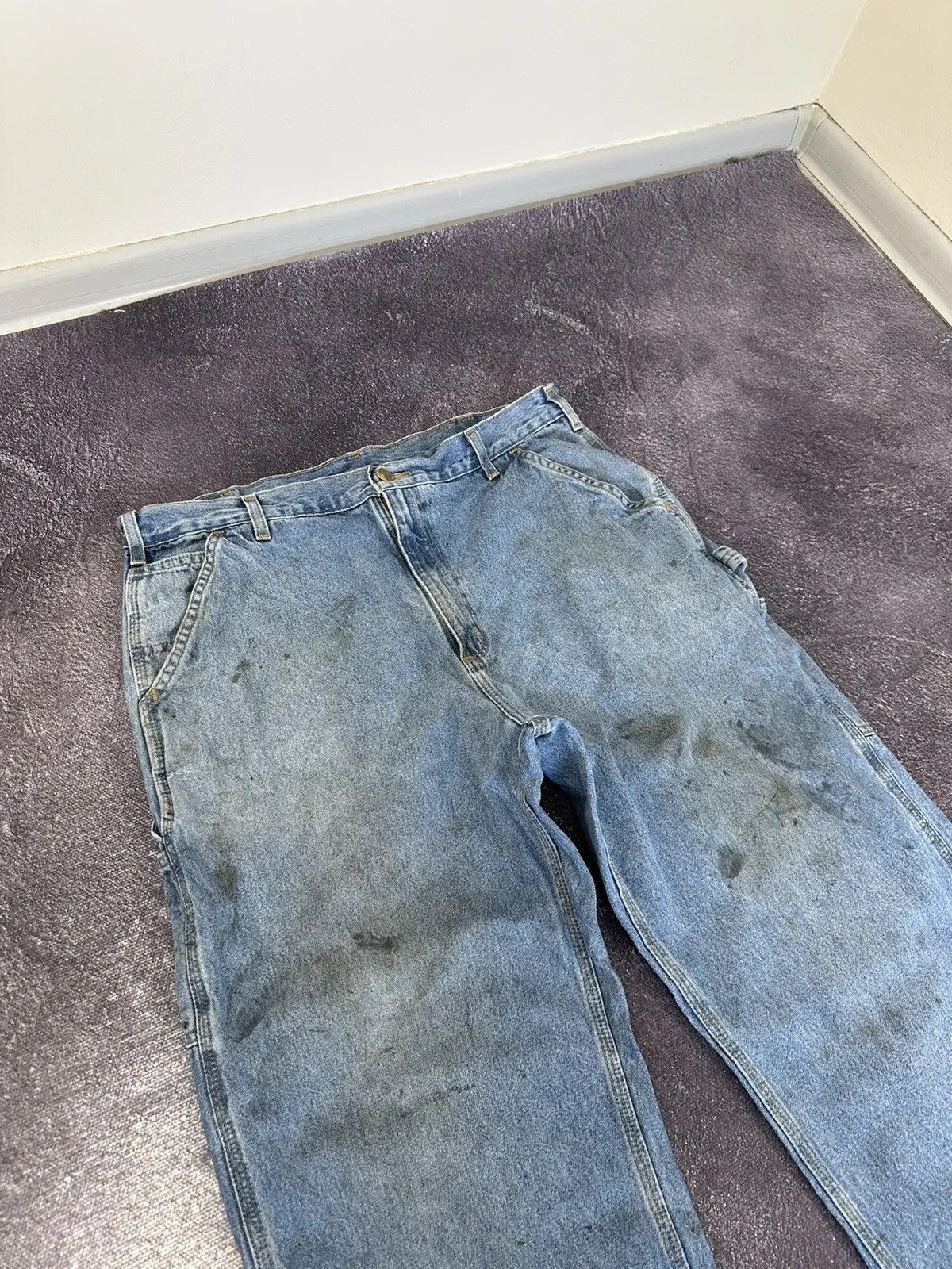 Carhartt × Vintage Vintage Carhartt Original Dungaree Fit Blue Denim Jeans Size US 38 / EU 54 - 8 Thumbnail