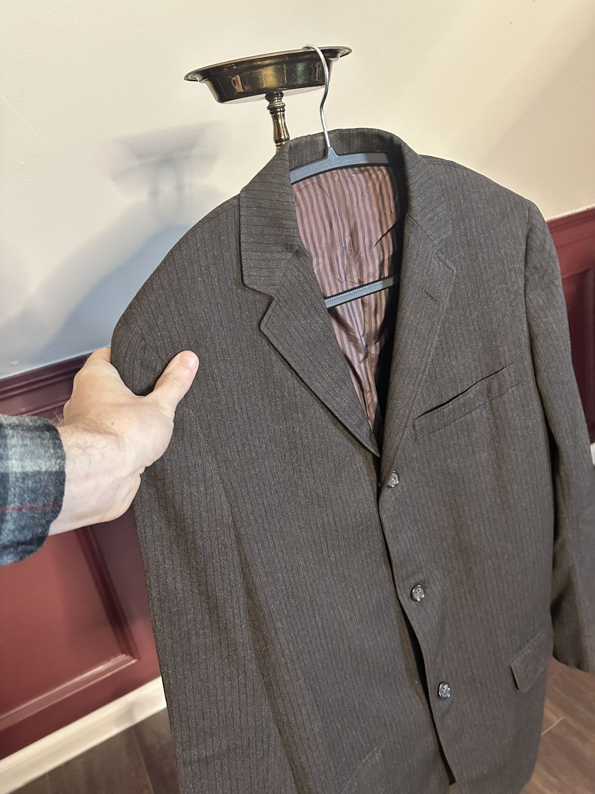 J. Press ROGER KENT rare vintage brown pinstriped MiUSA jacket Size 38R - 2 Thumbnail